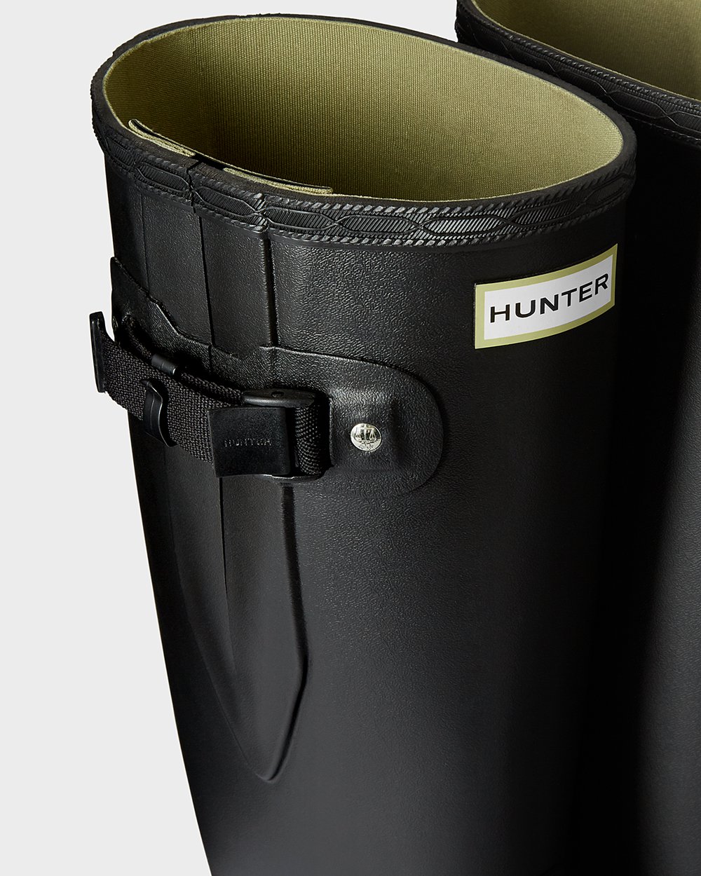 Womens Wide Fit Rain Boots - Hunter Norris Field (46APCXWZR) - Black